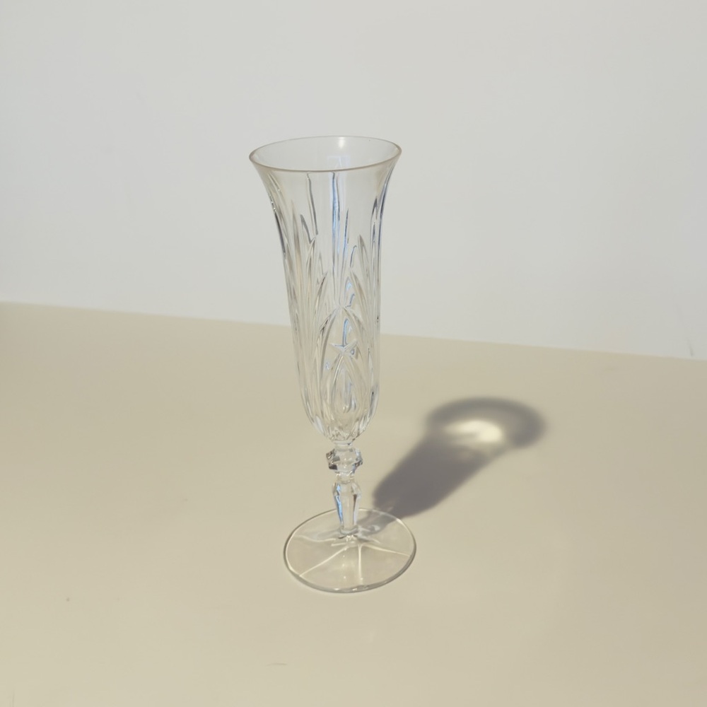 Vintage Crystal Champagne Flute | Elegant Cut Glass Stemware | Toasting Glass